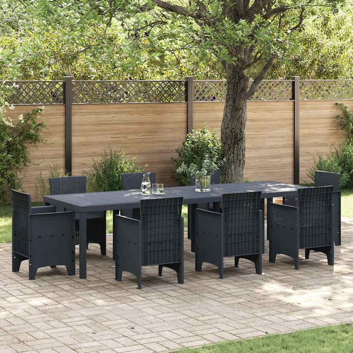 Garden Table Anthracite 300 X 100 X 73 Cm Poly Rattan Ttinpxb