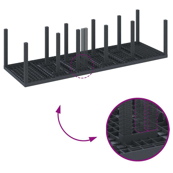 Garden Table Anthracite 300 X 100 X 73 Cm Poly Rattan Ttinpxb