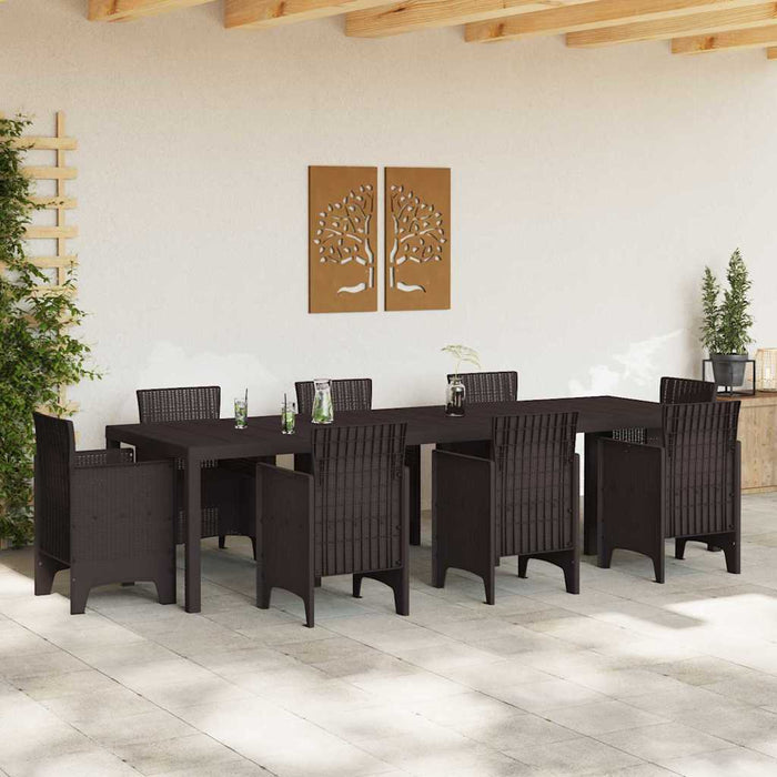 Garden Table Brown 300 X 100 X 73 Cm Poly Rattan Ttinpxo