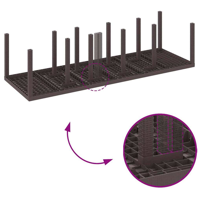 Garden Table Brown 300 X 100 X 73 Cm Poly Rattan Ttinpxo