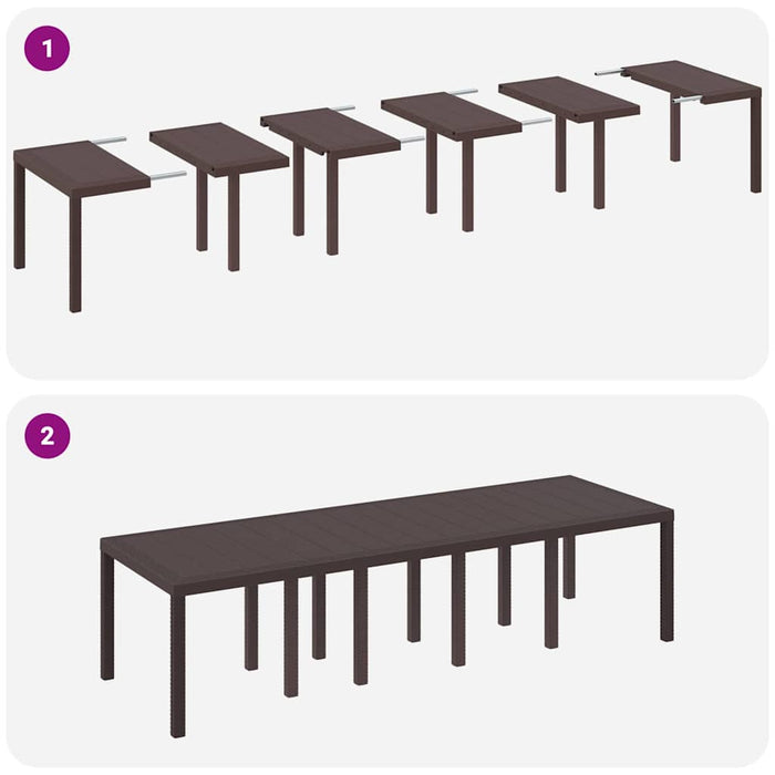 Garden Table Brown 300 X 100 X 73 Cm Poly Rattan Ttinpxo