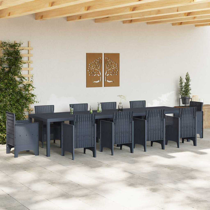 Garden Table Anthracite 350 X 100 X 73 Cm Poly Rattan Ttinpxa