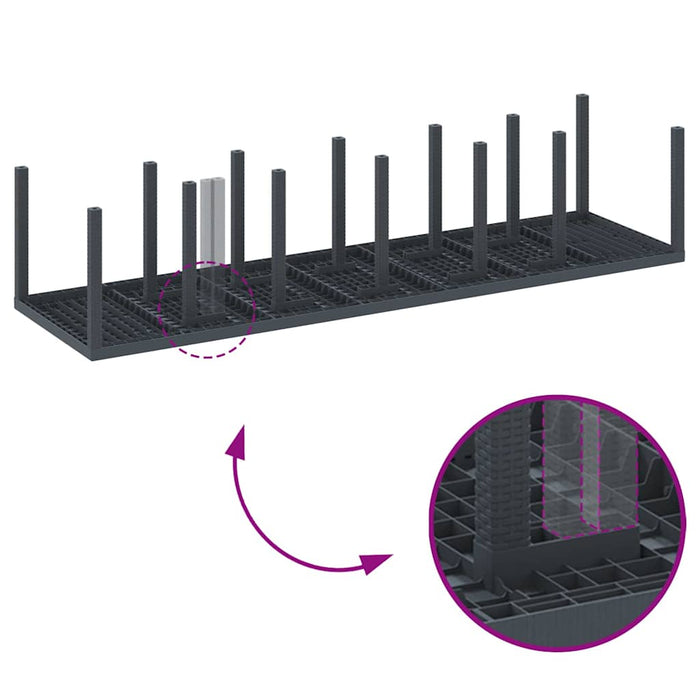 Garden Table Anthracite 350 X 100 X 73 Cm Poly Rattan Ttinpxa
