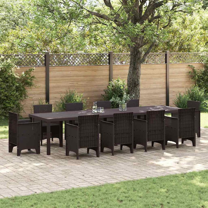 Garden Table Brown 350 X 100 X 73 Cm Poly Rattan Ttinpxp