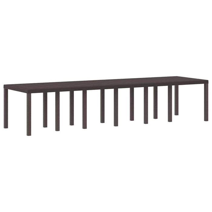 Garden Table Brown 350 X 100 X 73 Cm Poly Rattan Ttinpxp
