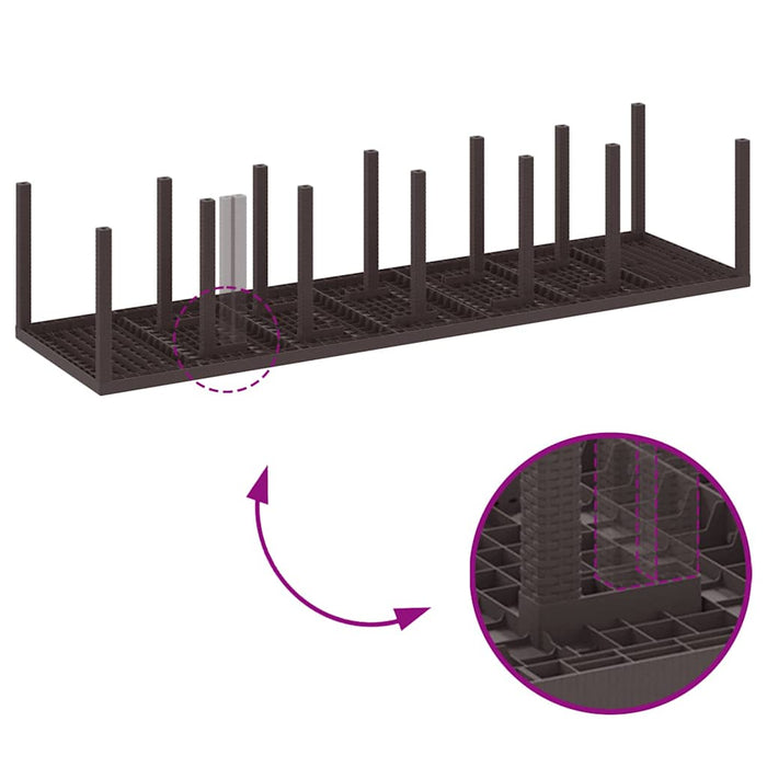 Garden Table Brown 350 X 100 X 73 Cm Poly Rattan Ttinpxp