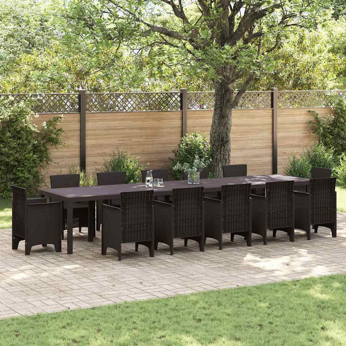 Garden Table Brown 400 X 100 X 73 Cm Poly Rattan Ttinpxk