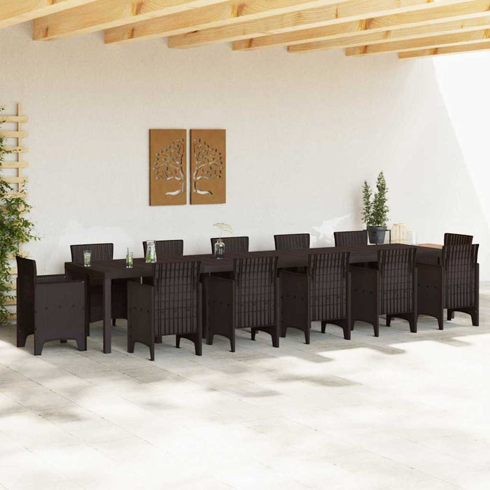 Garden Table Brown 400 X 100 X 73 Cm Poly Rattan Ttinpxk