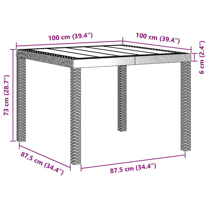 Garden Dining Set 3 Pcs Anthracite Polt Rattan Ttinlil
