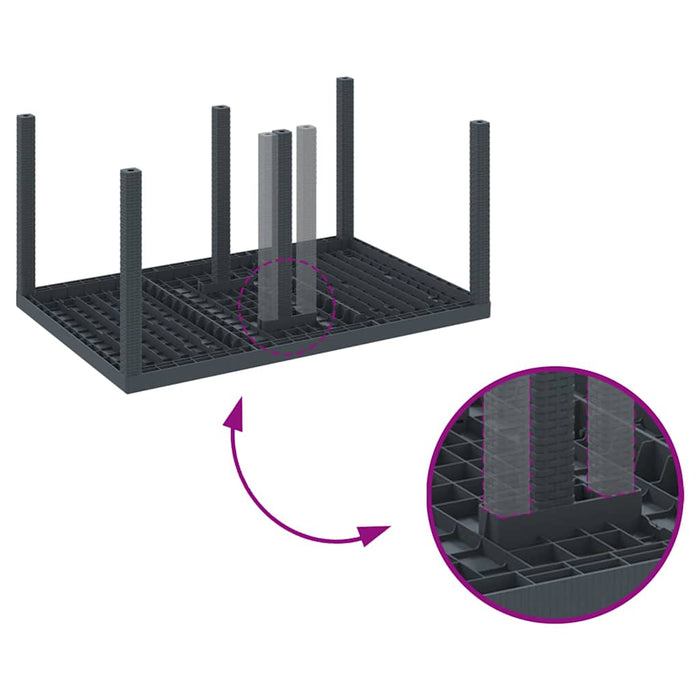 Garden Dining Set 5 Pcs Anthracite Polt Rattan Ttinlka