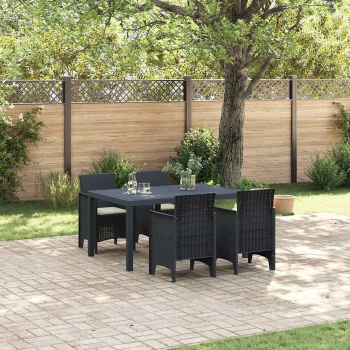 Garden Dining Set 5 Pcs Anthracite Polt Rattan Ttinlkl