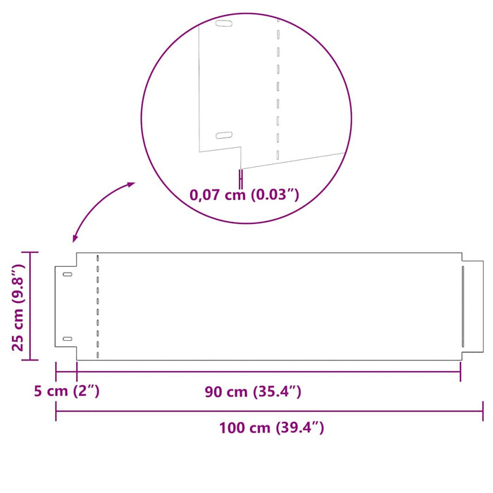 Lawn Edgings 5 Pcs Silver 100 X 25 Cm Galvanised Steel Axbbnloa