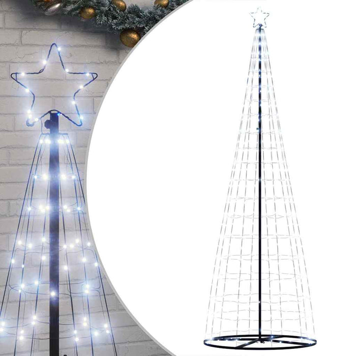 Led Christmas Tree With Ground Spikes Cool White 255 Cm Iron Axboxlon
