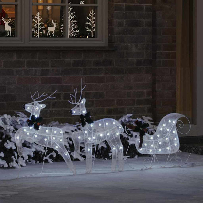 Led Reindeers 3 Pcs Cold White Fabric Axboxknl