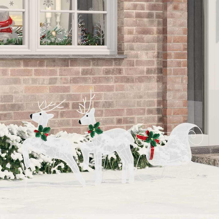 Led Reindeers 3 Pcs Cold White Fabric Axboxknl