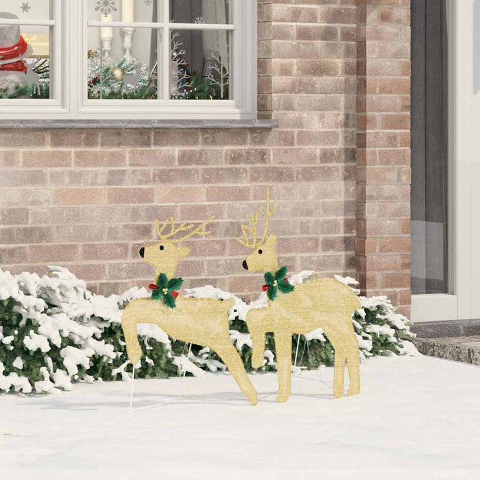 Led Reindeers 2 Pcs Warm White 45 X 19 X 65 Cm Fabric Axboxkni