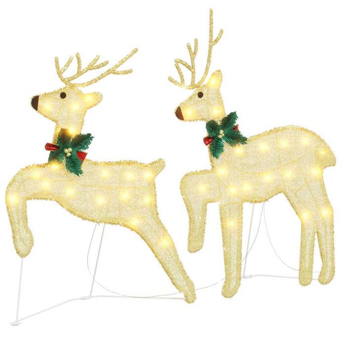 Led Reindeers 2 Pcs Warm White 45 X 19 X 65 Cm Fabric Axboxkni