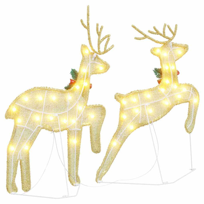Led Reindeers 2 Pcs Warm White 45 X 19 X 65 Cm Fabric Axboxkni