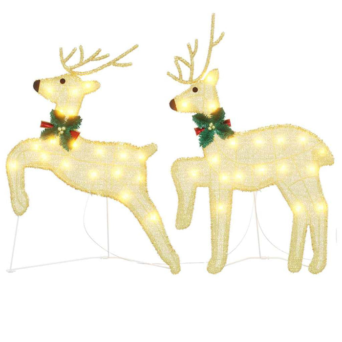 Led Reindeers 2 Pcs Warm White 45 X 19 X 65 Cm Fabric Axboxkni