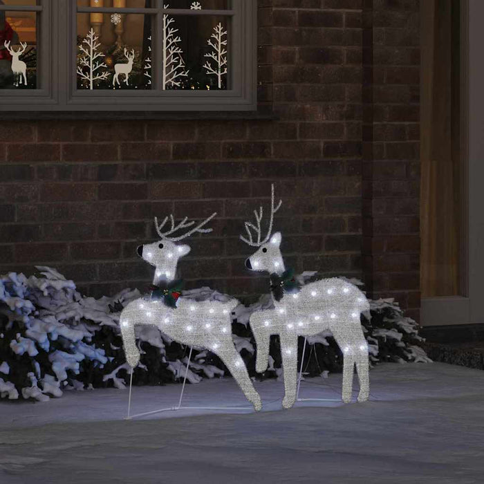 Led Reindeers 2 Pcs Cold White 45 X 19 X 65 Cm Fabric Axboxknn