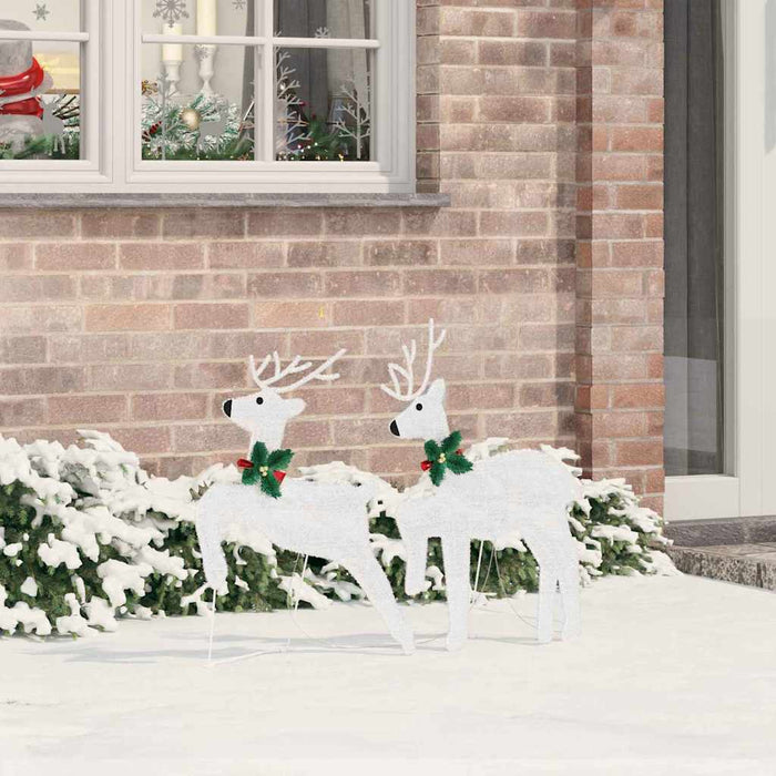 Led Reindeers 2 Pcs Cold White 45 X 19 X 65 Cm Fabric Axboxknn