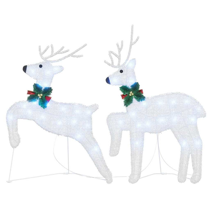 Led Reindeers 2 Pcs Cold White 45 X 19 X 65 Cm Fabric Axboxknn