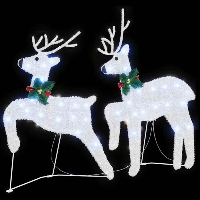 Led Reindeers 2 Pcs Cold White 45 X 19 X 65 Cm Fabric Axboxknn