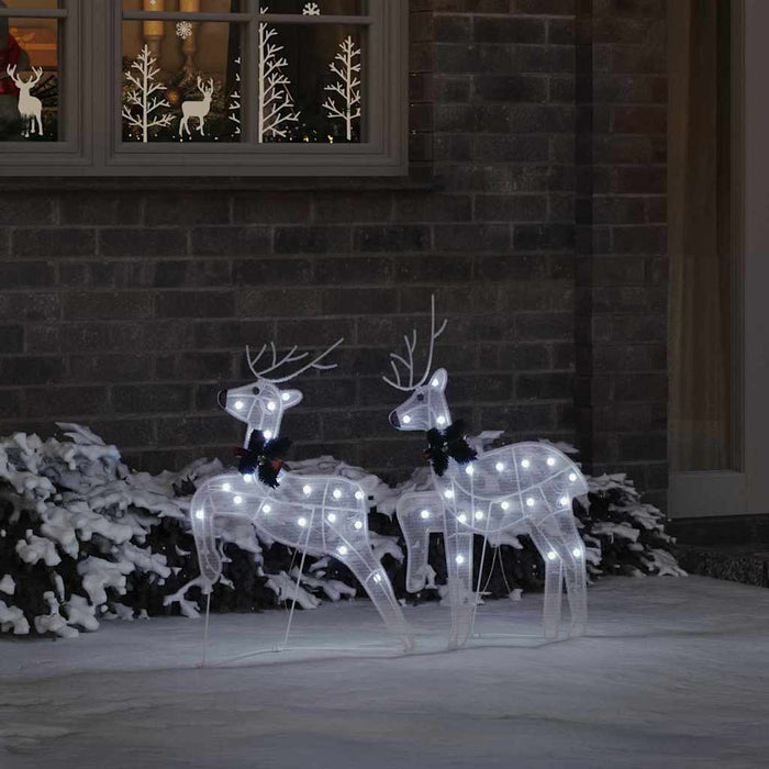 Led Reindeers 2 Pcs Cold White 45 X 19 X 65 Cm Fabric Axboxknk