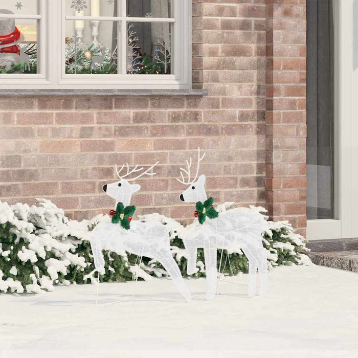 Led Reindeers 2 Pcs Cold White 45 X 19 X 65 Cm Fabric Axboxknk