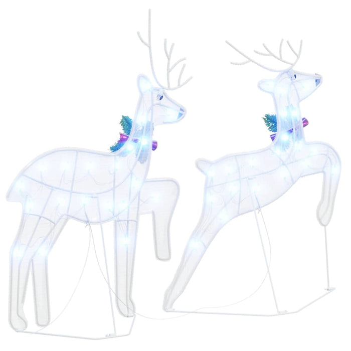 Led Reindeers 2 Pcs Cold White 45 X 19 X 65 Cm Fabric Axboxknk