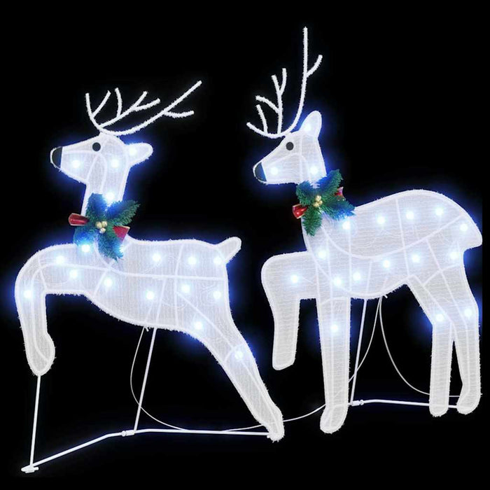 Led Reindeers 2 Pcs Cold White 45 X 19 X 65 Cm Fabric Axboxknk