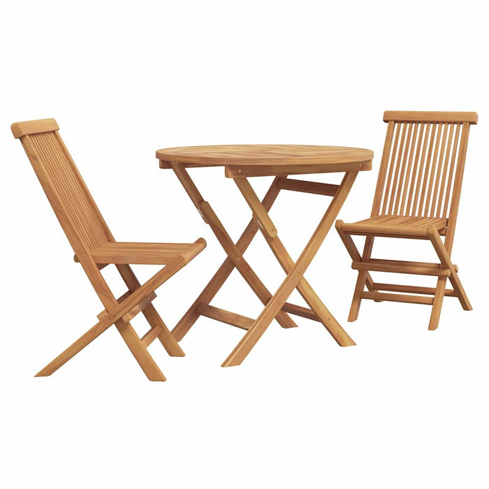 Garden Dining Set 3 Pcs Brown Solid Teak Wood Ttnpklo