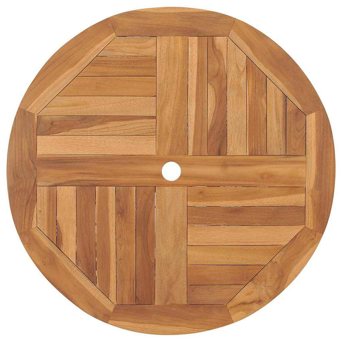 Garden Dining Set 3 Pcs Brown Solid Teak Wood Ttnpklo