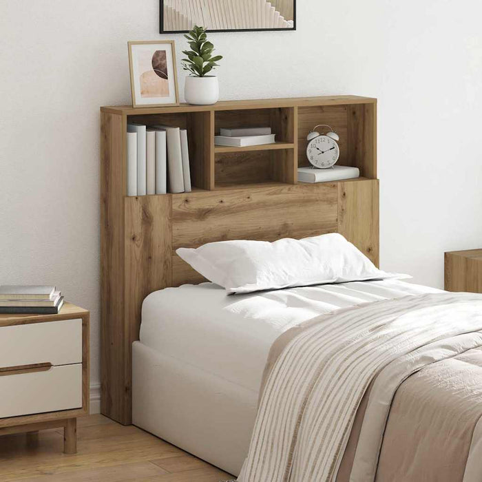 Headboard Cabinet With Shelf Artisan Oak Engineered Wood Nikaap