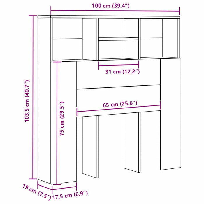 Headboard Cabinet With Shelf Artisan Oak Engineered Wood Nikaap