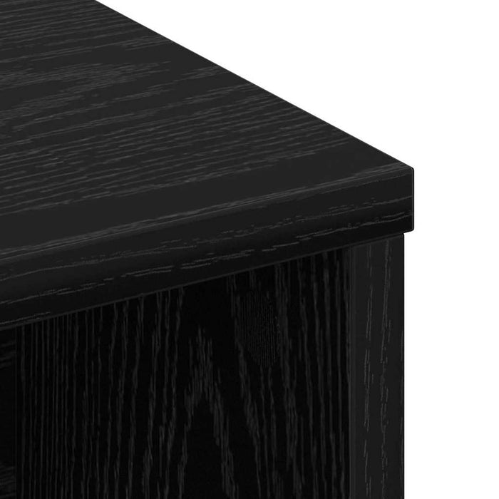 Headboard Cabinet Black Oak 220 X 19 X 101.5 Cm Engineered Wood Nikaak