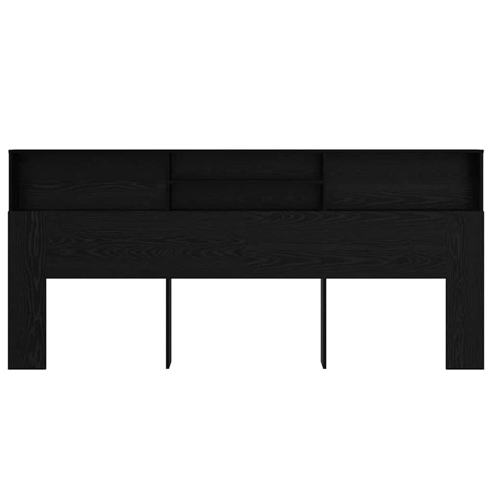 Headboard Cabinet Black Oak 220 X 19 X 101.5 Cm Engineered Wood Nikaak