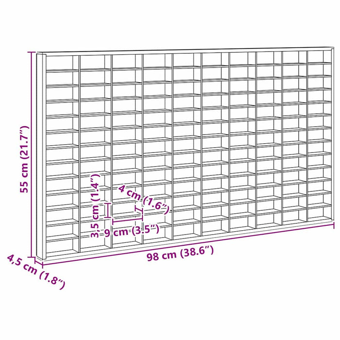 Wall Display Case With Shelf Beige 98 X 4,5 X 55 Cm Engineered Wood Axboplbn