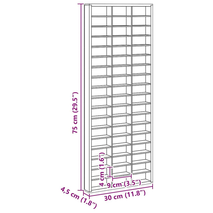 Display Case Brown 30 X 4.5 X 75 Cm Engineered Wood Axboploo