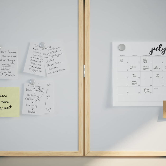 Magnetic Whiteboard White 100 X 1.4 X 100 Cm Solid Pine Wood Axbopkxi