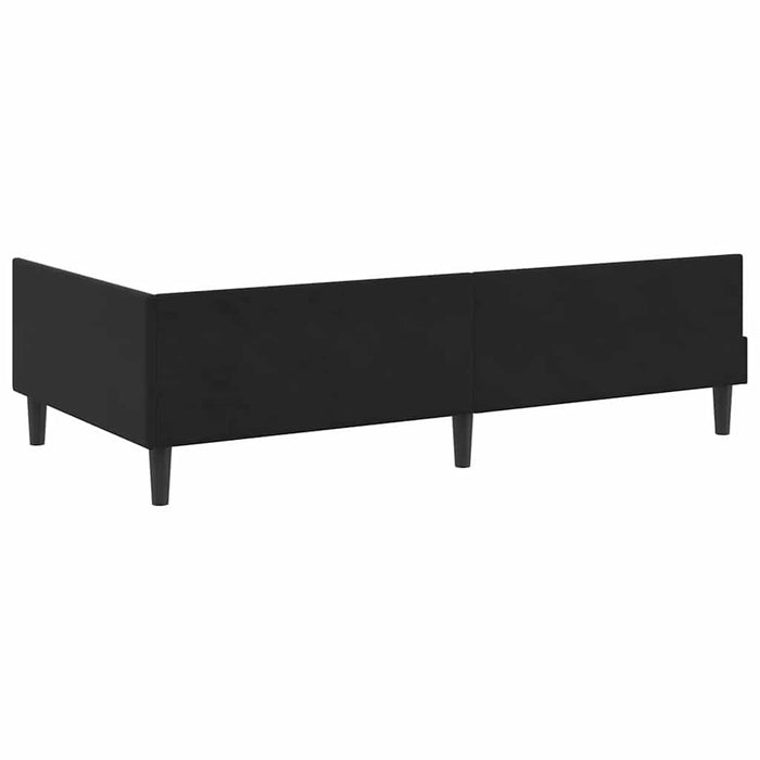 Corner Bed Frame Black 90 X 190 Cm Velvet And Engineered Wood Axboloak