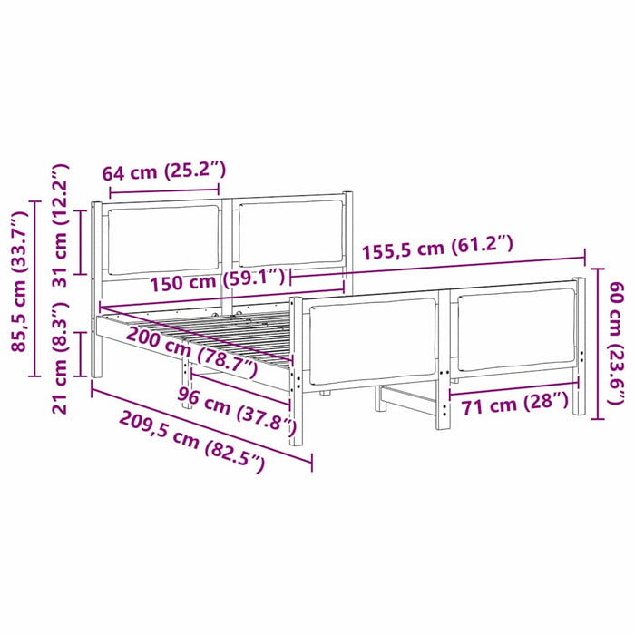Queen Size Bed Frame With Headboard Dark Grey 150 X 200 Cm Fabric Ttkaxpk