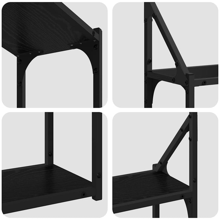 Wall Shelf With Shelf Black Oak 60 X 21 X 51 Cm Engineered Wood Nntpop