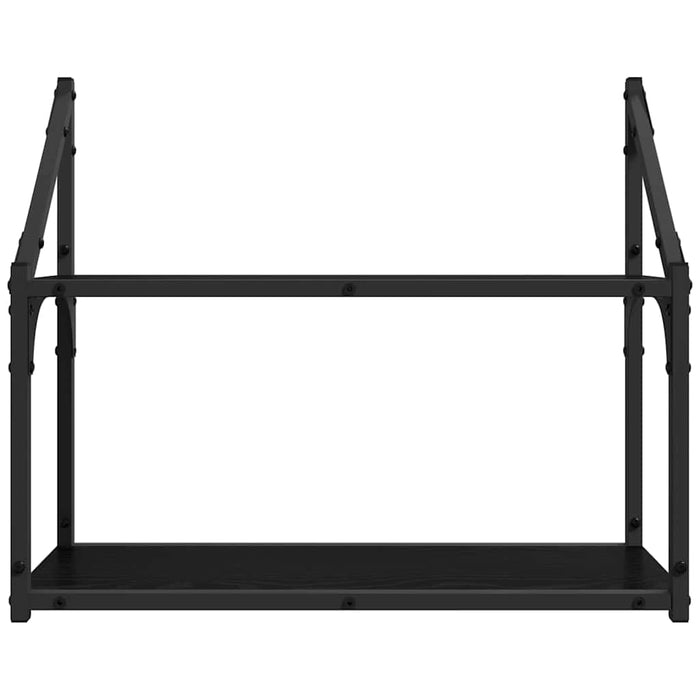 Wall Shelf With Shelf Black Oak 60 X 21 X 51 Cm Engineered Wood Nntpop