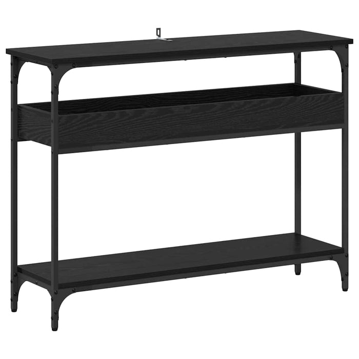 Console Table Black Oak 100 X 29 X 75 Cm Engineered Wood Nntpxa