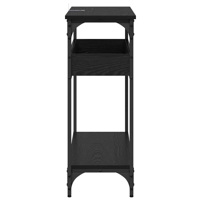 Console Table Black Oak 100 X 29 X 75 Cm Engineered Wood Nntpxa