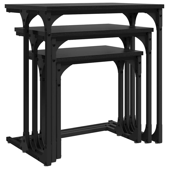 Nesting Coffee Table 3 Pcs Black Oak 50.5 X 35 X 53 Cm Nntptt