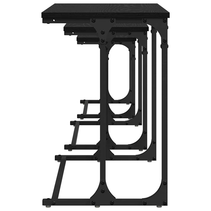 Nesting Coffee Table 3 Pcs Black Oak 50.5 X 35 X 53 Cm Nntptt
