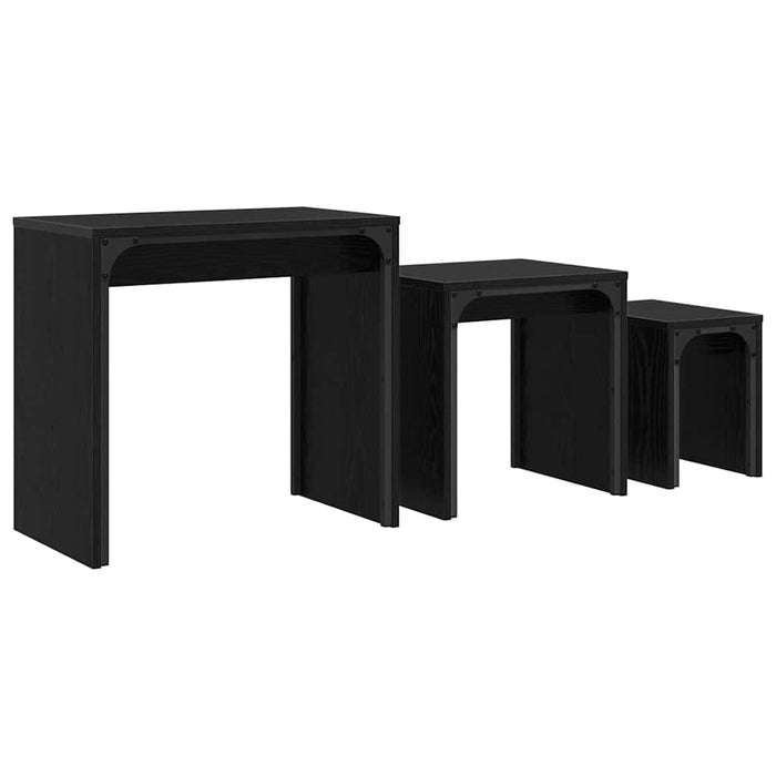 Nesting Coffee Table 3 Pcs Black Oak 60 X 35 X 56 Cm Nntptl