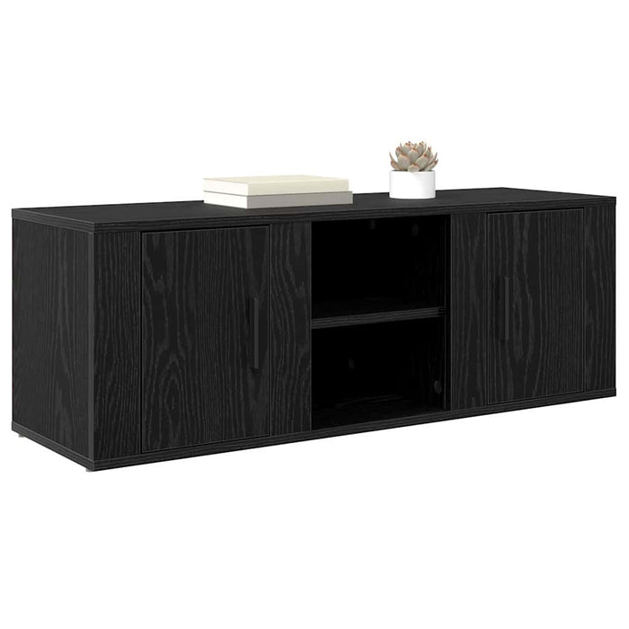Tv Cabinet Black Oak 100 X 31.5 X 35 Cm Engineered Wood Nnoopn